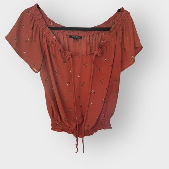 Papermoon off shoulder smocked blouse - Picture 1 of 5